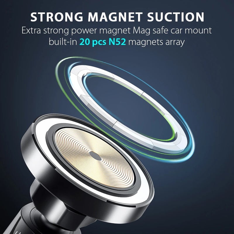 Bluejw New Upgrade Air Vent Magnetic Wireless Car Charger - 360 Rotation Phone Holder Mount for iPhone 12 Series - Automobile Charger - Image 4